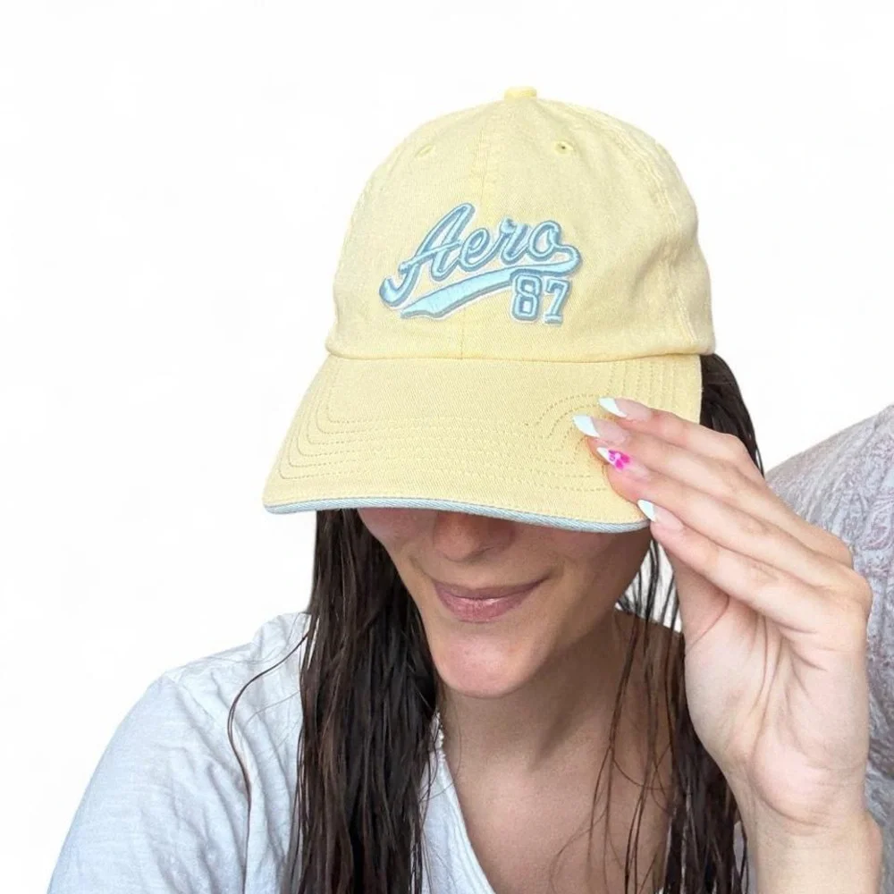 y2k Aero 87 Yellow Baseball Cap